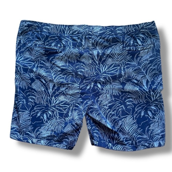 True Nation by DXL Navy Blue Tropical Palms Drawstring Shorts Men’s Size 54 - Picture 3 of 16